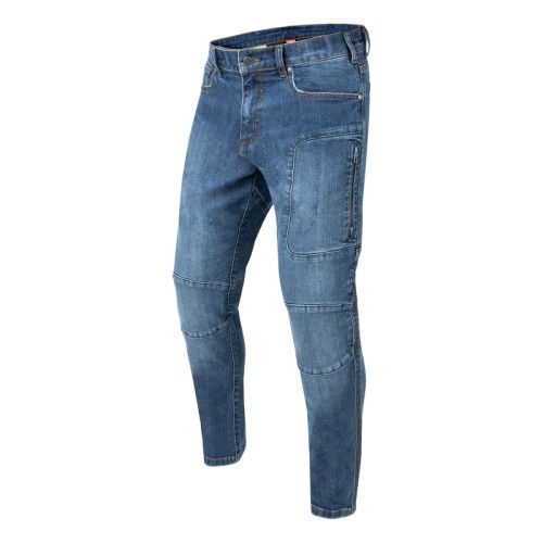 Rebelhorn Rage II tapered fit motoros farmer mosott kék Rebelhorn Rage II tapered fit motoros farmer mosott kék