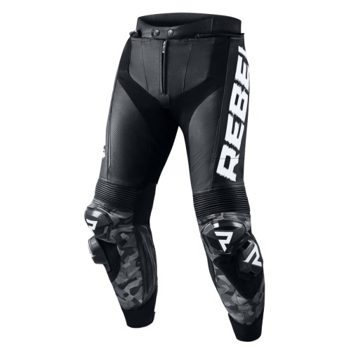 Rebelhorn Rebel bőr motoros nadrág fekete/fehér